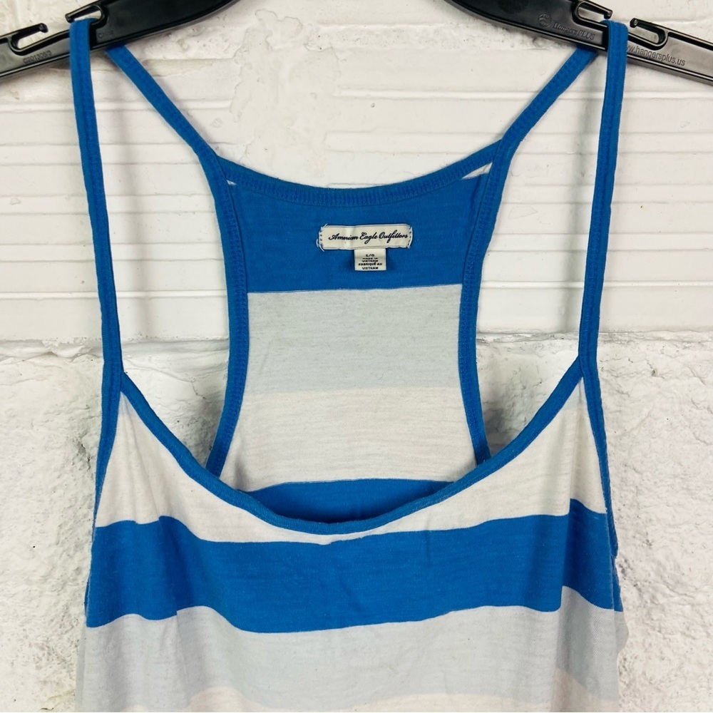 American Eagle Outfitters Blue and White Striped cotton Tank Top size large - Picture 3 of 12